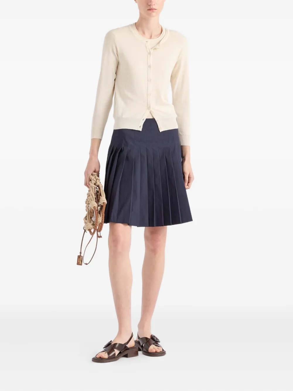 Prada long-sleeves button cardigan Beige