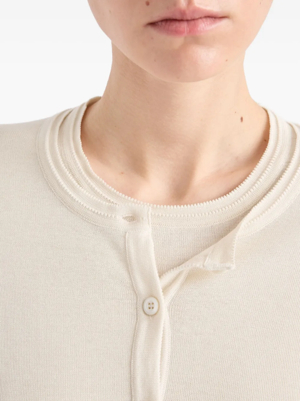 Prada long-sleeves button cardigan Beige