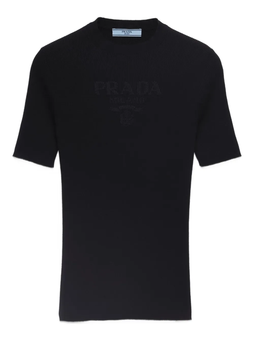 Prada ribbed cotton sweater Zwart