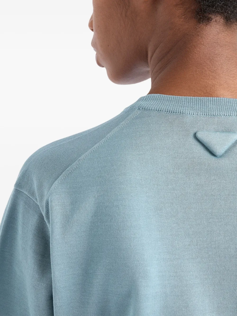 Prada crew-neck cotton sweater Blauw