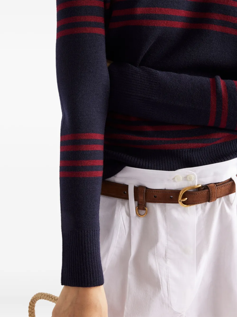 Prada striped ribbed sweater Blauw