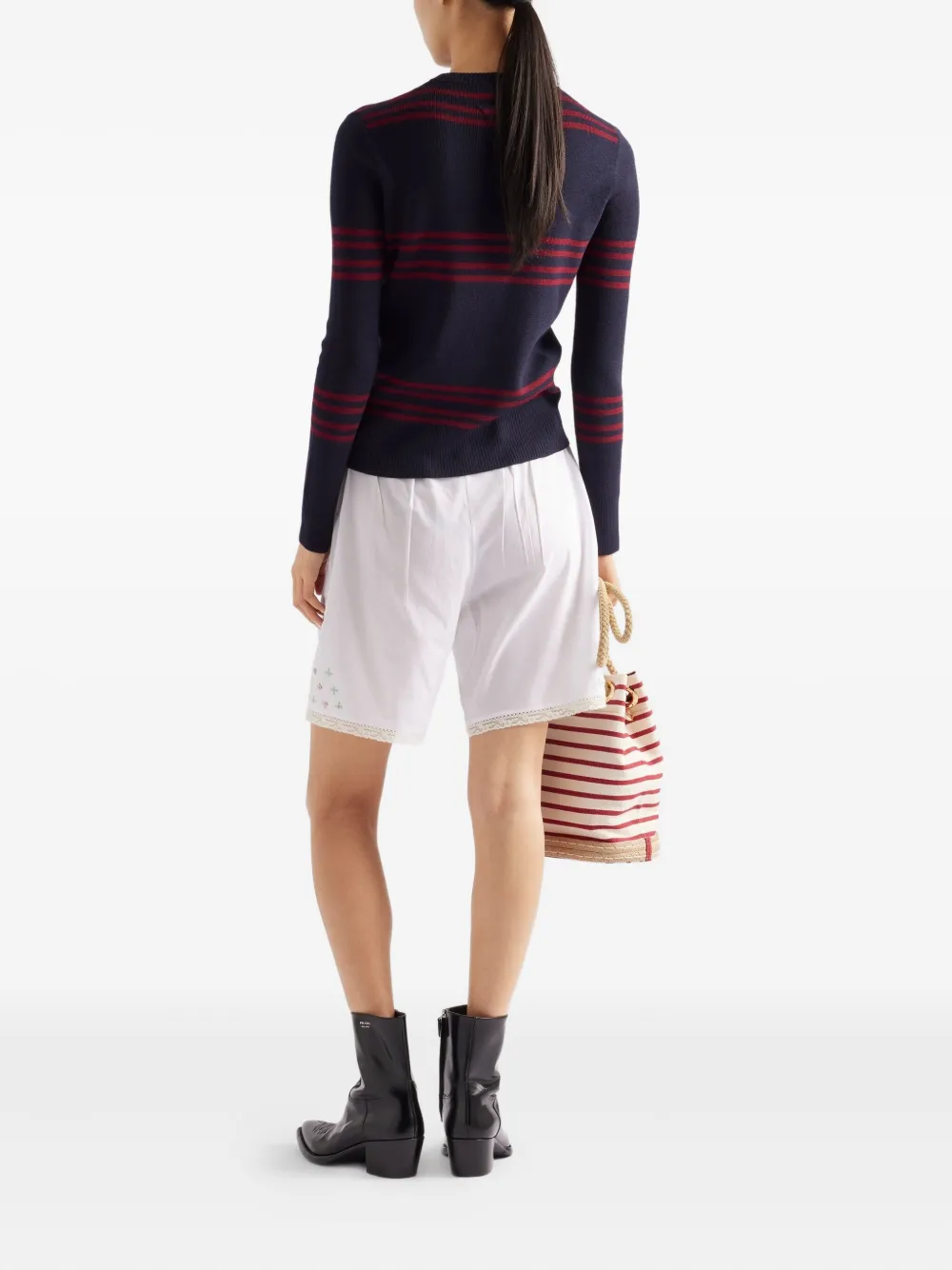 Prada striped ribbed sweater Blauw
