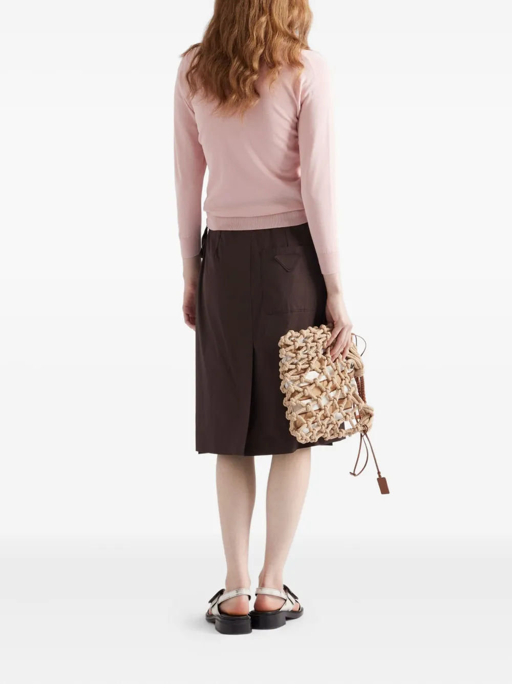 Prada ribbed button-fastening cardigan Roze