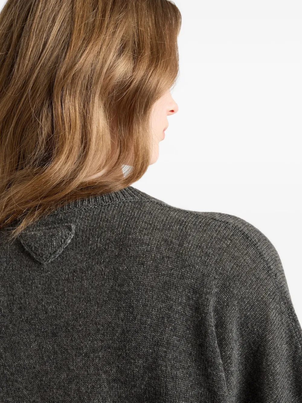 Prada ribbed cashmere cardigan Grijs