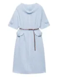 Prada mouliné wool knit midi dress - Blue