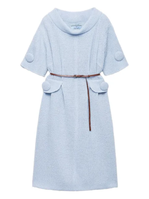 Prada mouliné wool knit midi dress