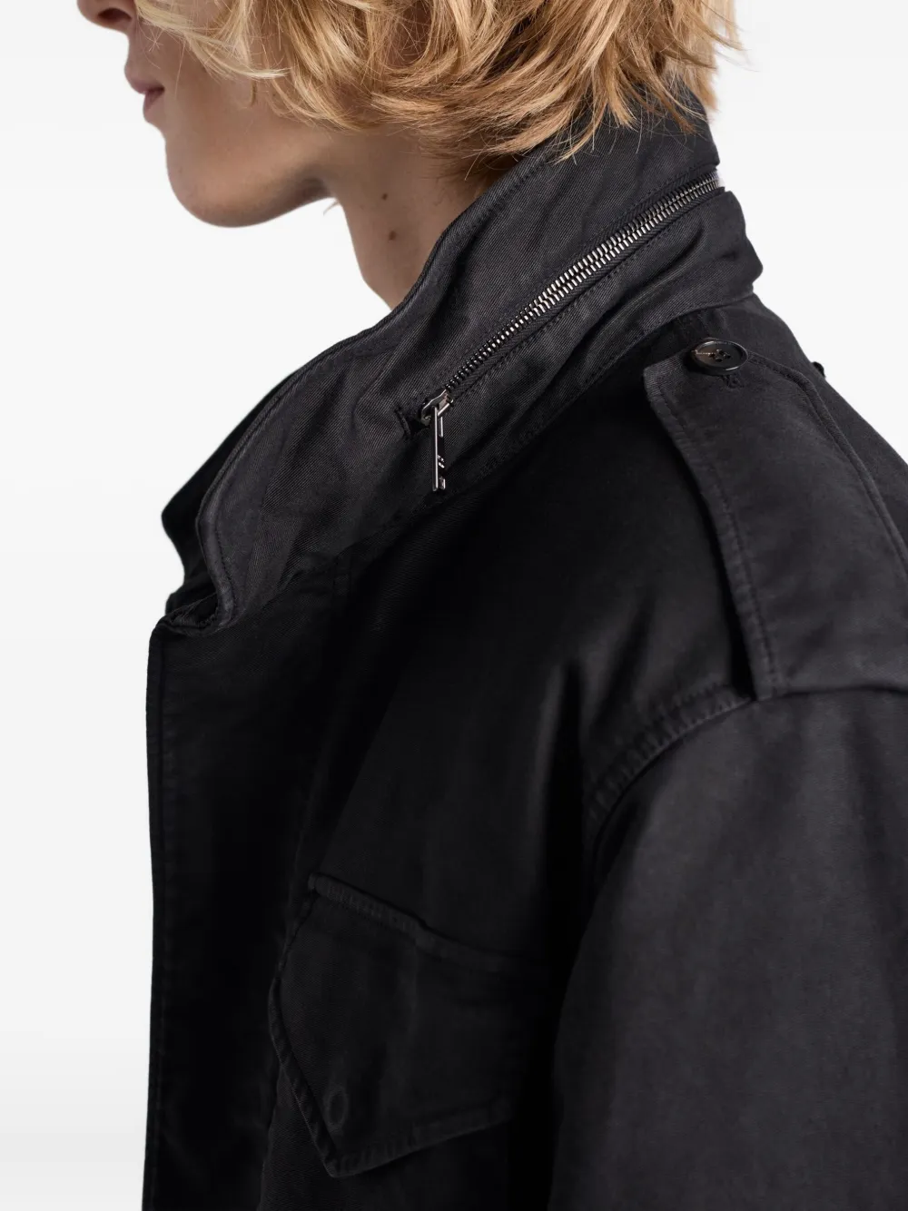 Prada Mens Black High-neck Cotton Down Jacket In Black