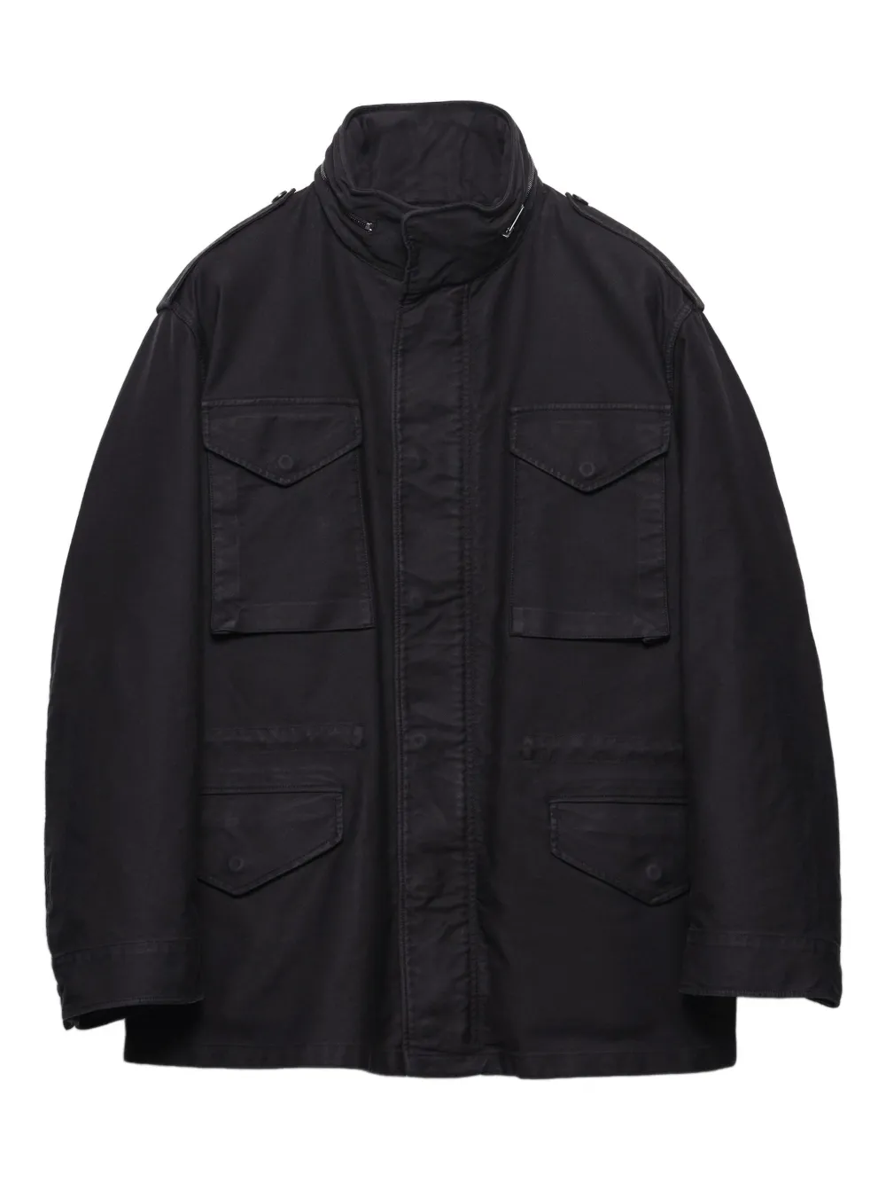Prada Mens Black High-neck Cotton Down Jacket In Black