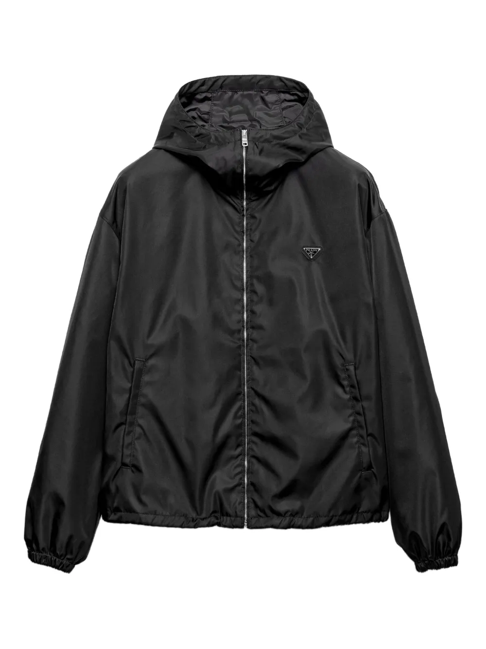 Prada hooded zip-front jacket Zwart