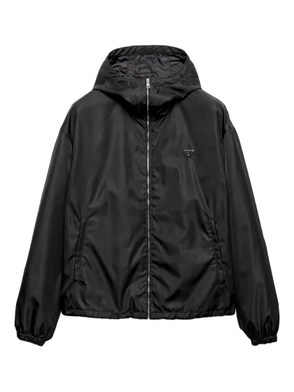 Prada Hooded zip-front Jacket Black FARFETCH