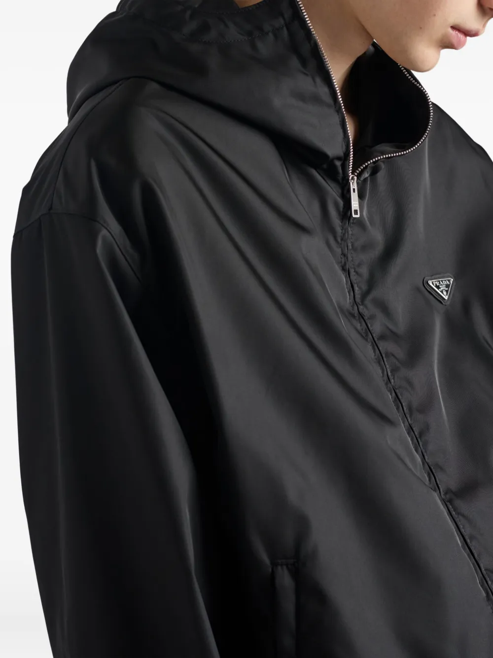 Prada hooded zip-front jacket Zwart