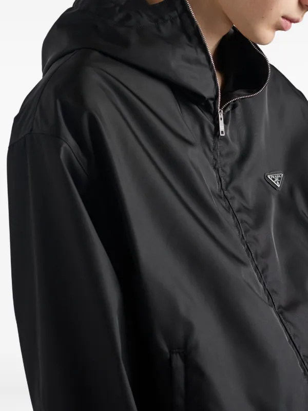 Prada Hooded zip-front Jacket | Black | FARFETCH