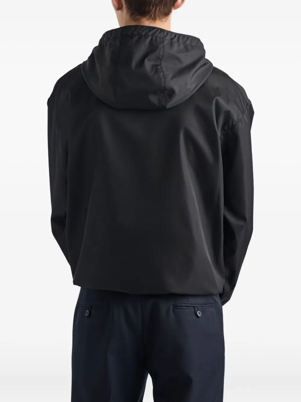 Prada hooded zip-front jacket Zwart