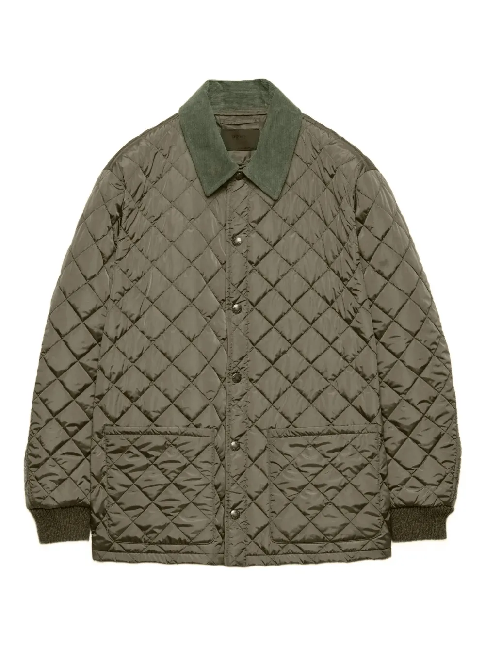 Prada chamarra capitonada con cuello de pana | marrón | Image 1