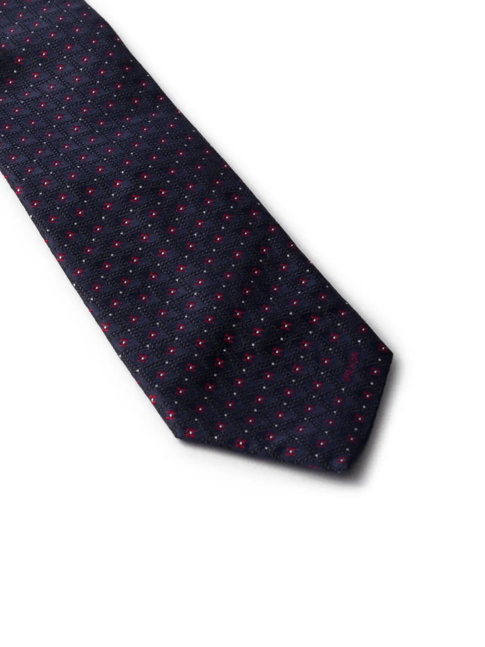 Prada patterned silk tie - Blauw