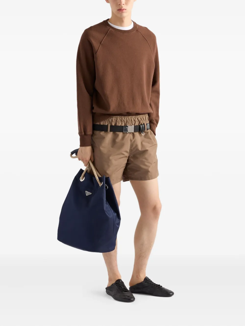 Prada logo-patch sweater Bruin