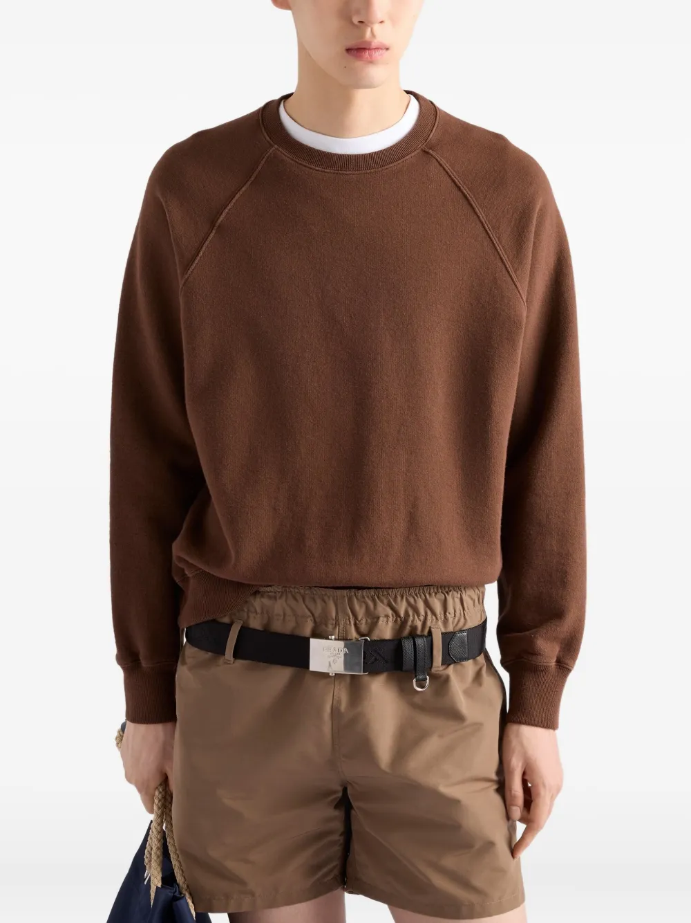 Prada logo-patch sweater Bruin