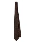 Prada geometric-pattern silk tie - Brown