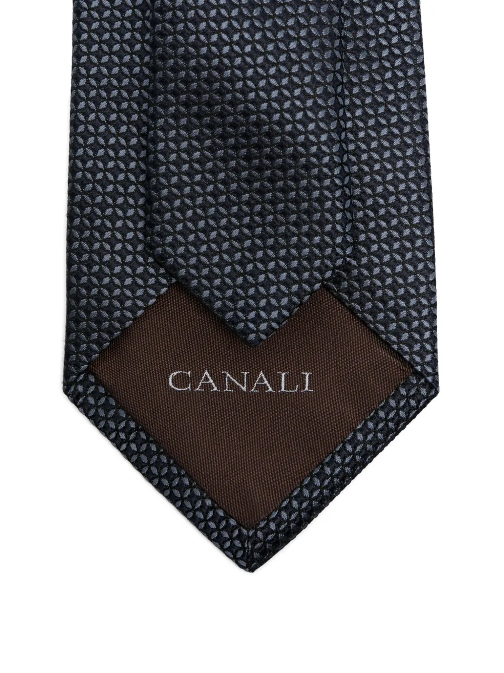 Canali Zijden stropdas met geometrisch patroon - Blauw