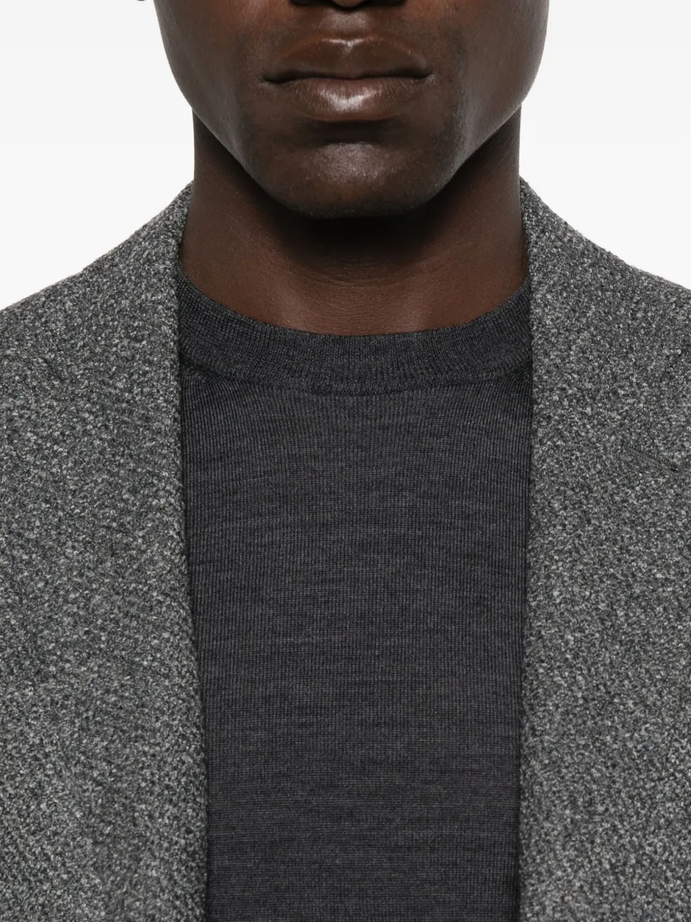 Canali Wollen T-shirt met ronde hals Grijs