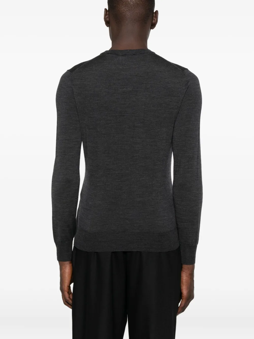 Canali Wollen T-shirt met ronde hals Grijs