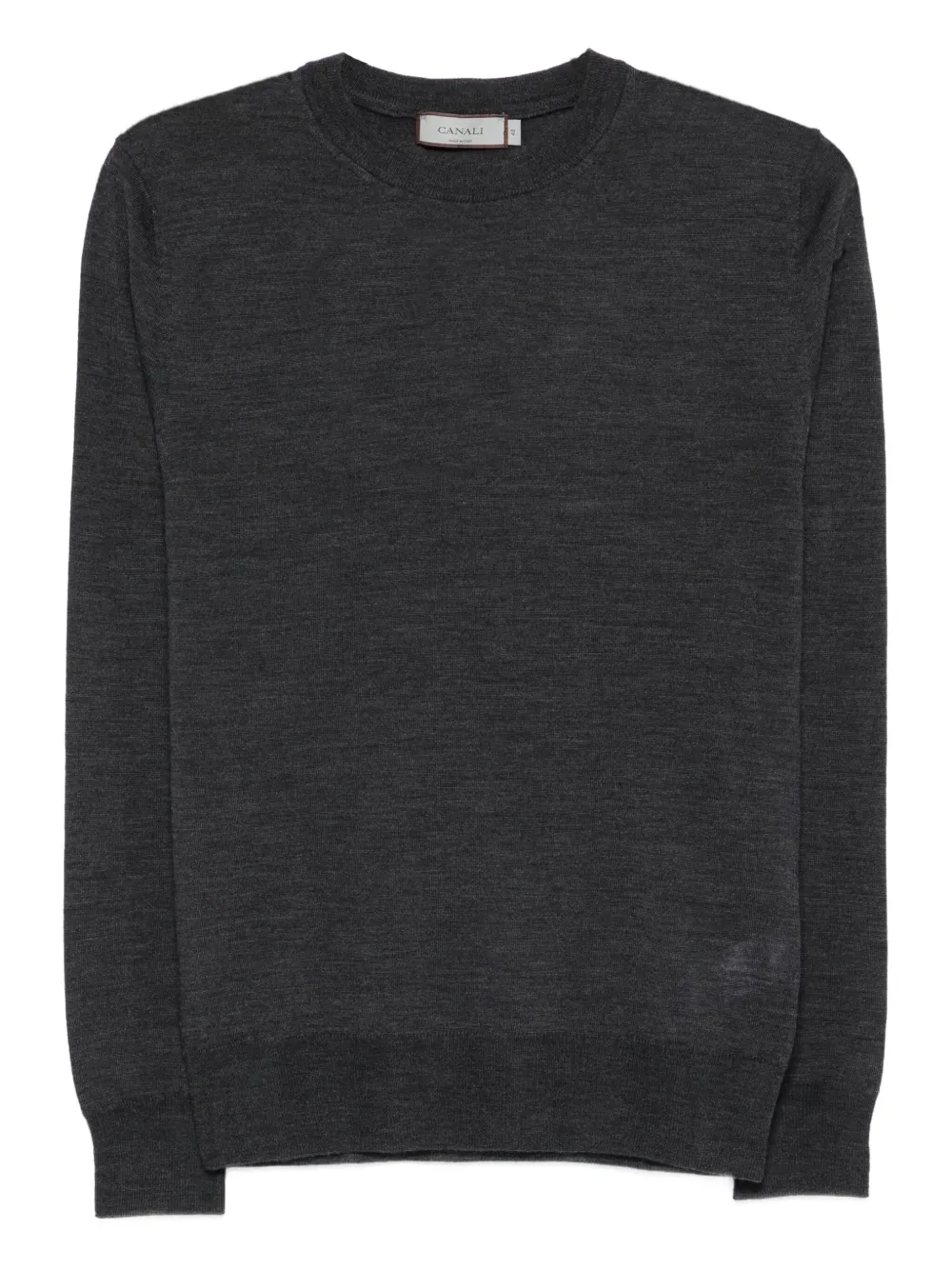 Canali Wollen T-shirt met ronde hals Grijs