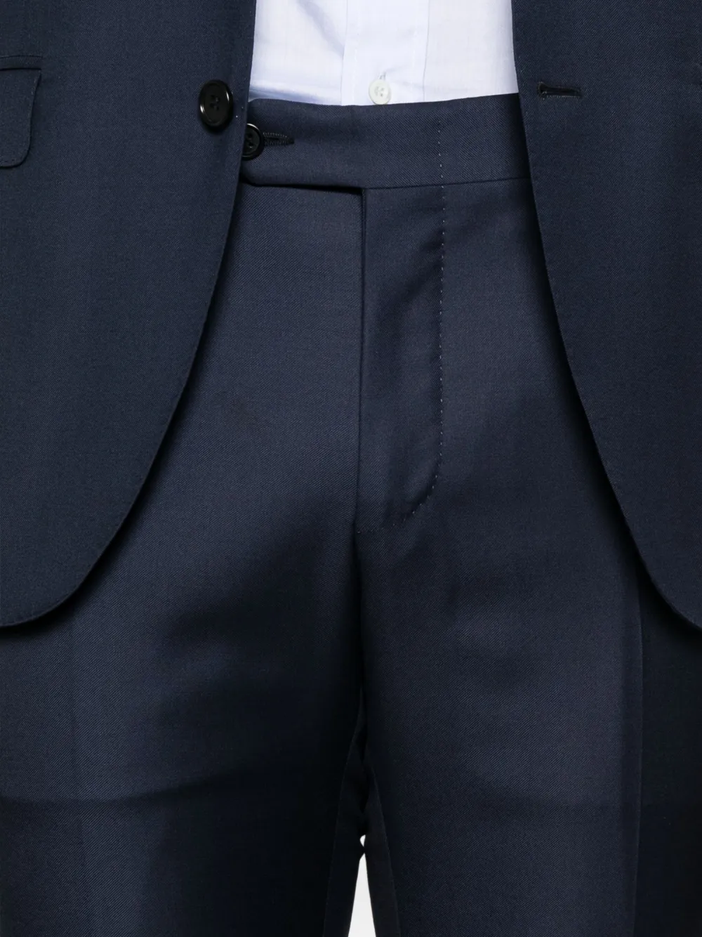 Canali Wollen pak met enkele rij knopen Blauw