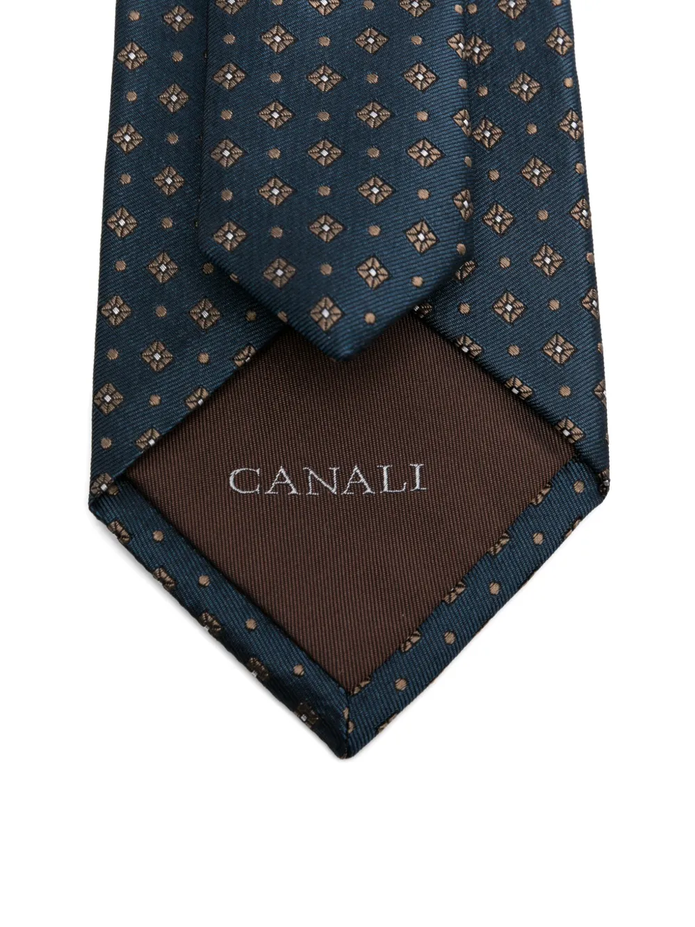 Canali Zijden stropdas met geometrisch patroon - Blauw
