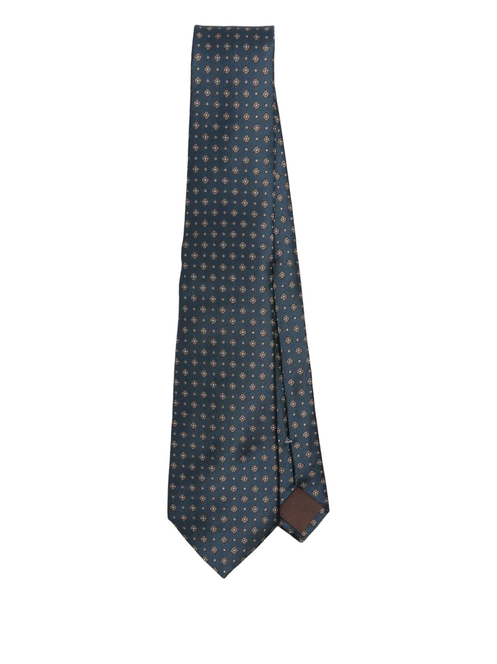 Canali Zijden stropdas met geometrisch patroon Blauw