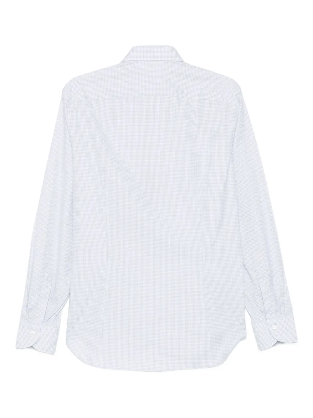 Canali Geruit katoenen overhemd Wit