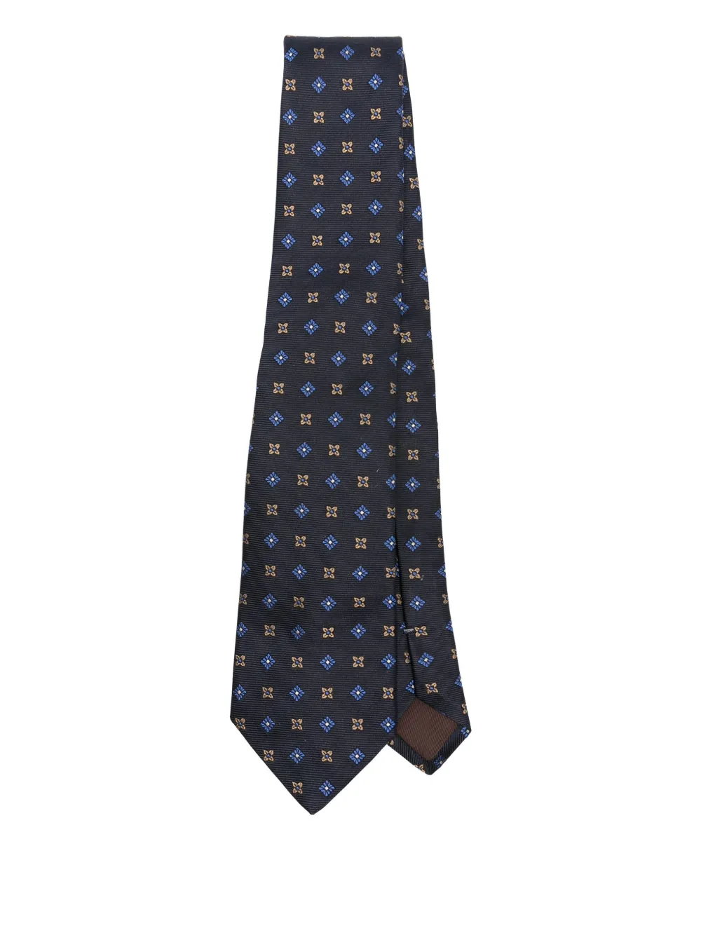 Canali Stropdas met bloemenprint Blauw