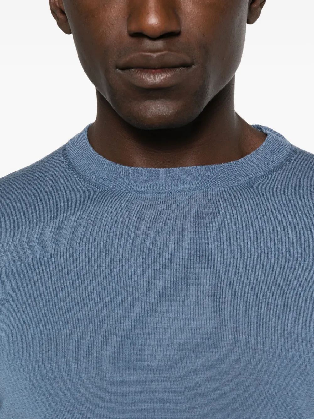 Canali Wollen T-shirt Blauw