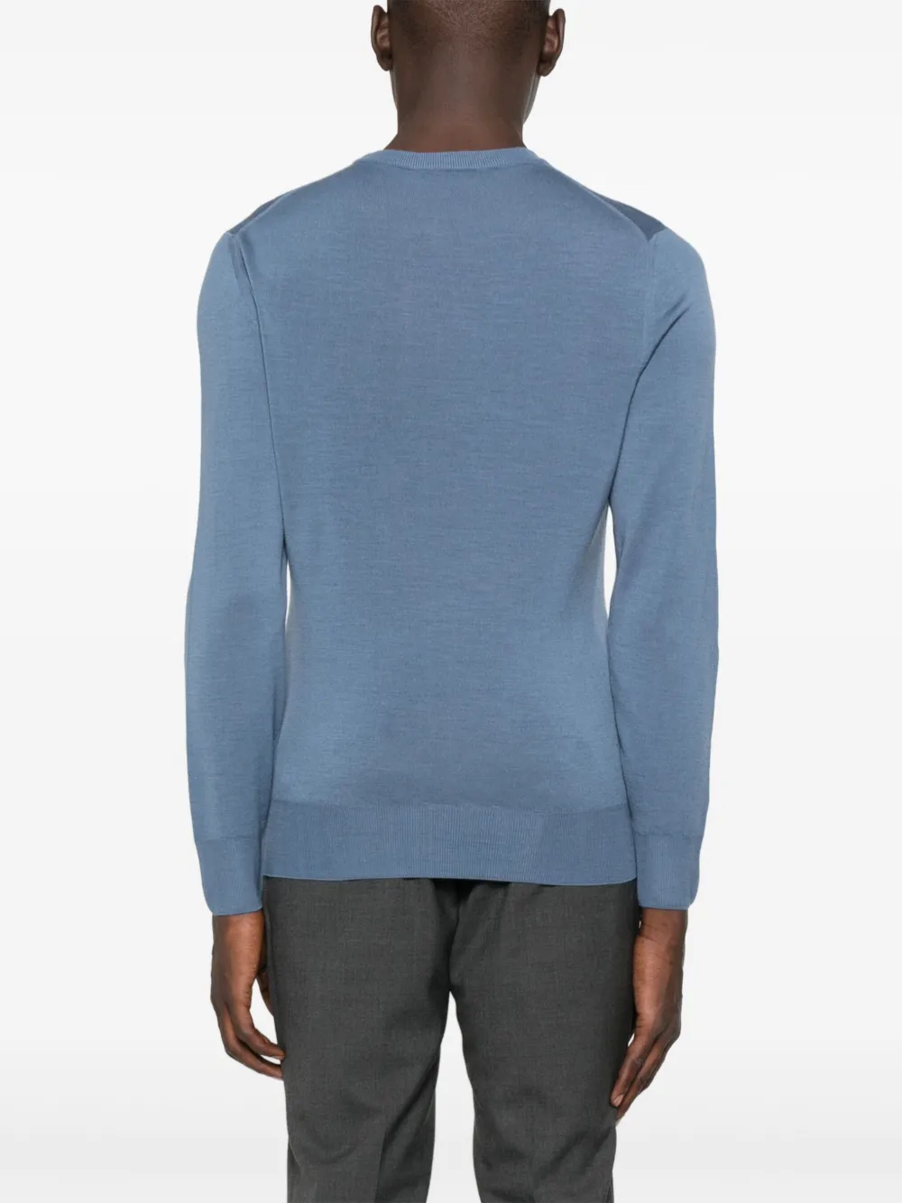 Canali Wollen T-shirt Blauw