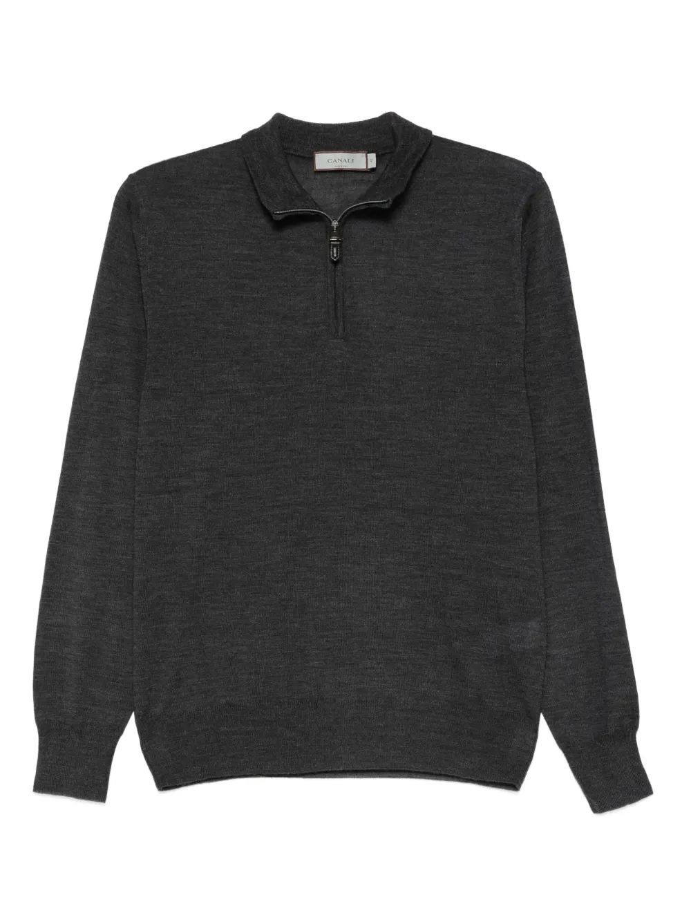 Canali Wollen sweater met rits Grijs
