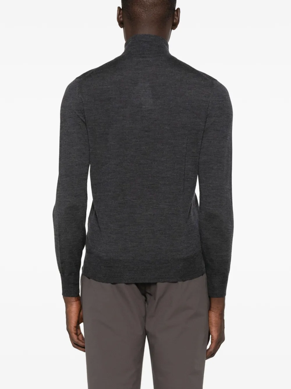 Canali Wollen sweater met rits Grijs