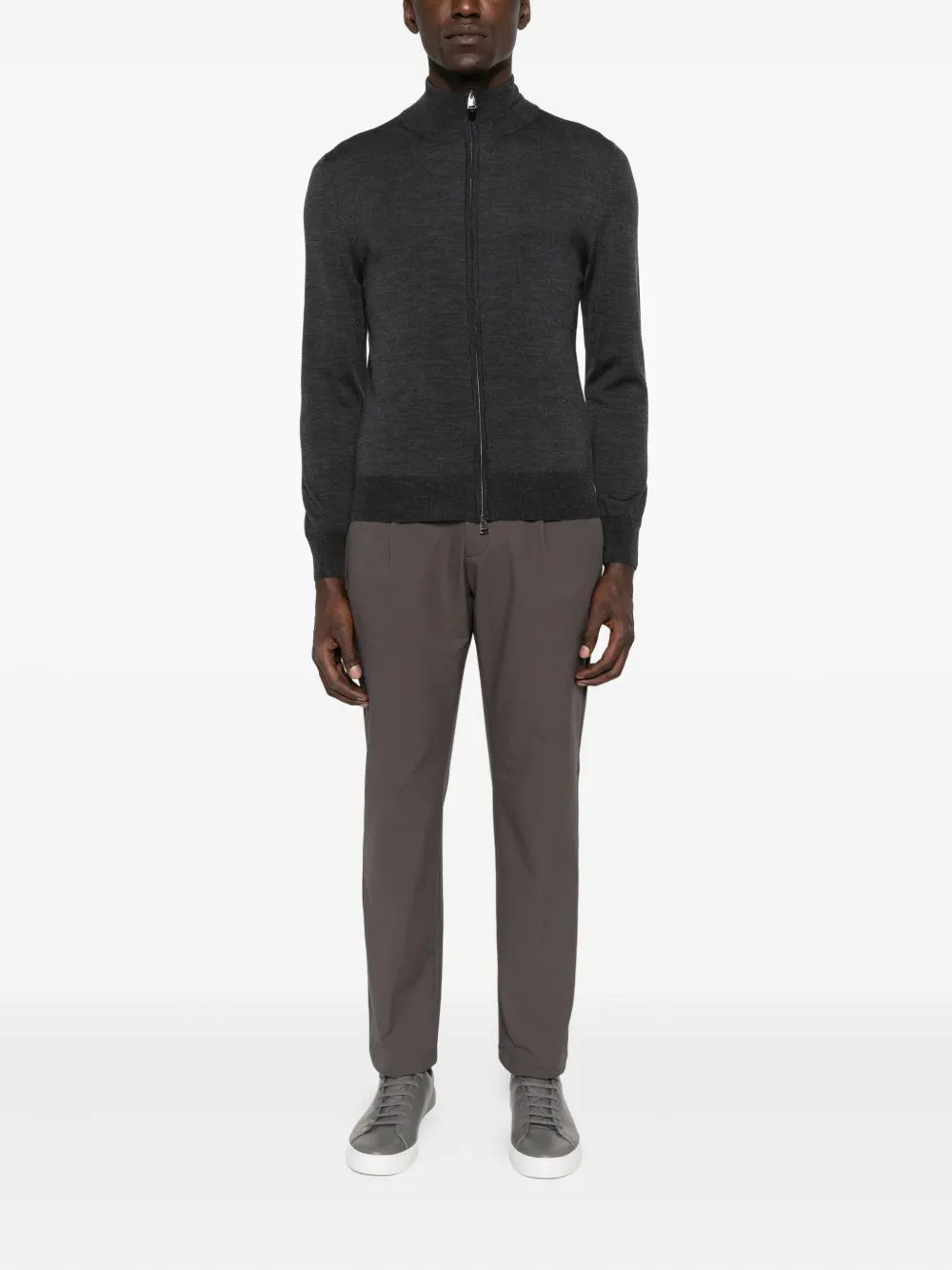Canali Wollen vest met rits Grijs