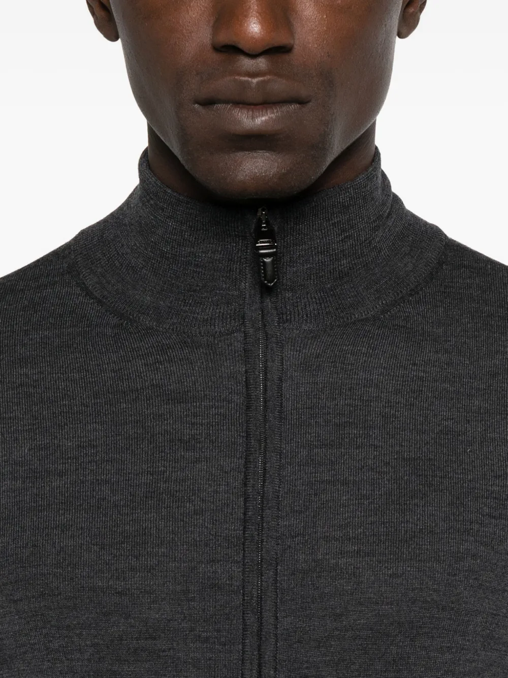 Canali Wollen vest met rits Grijs