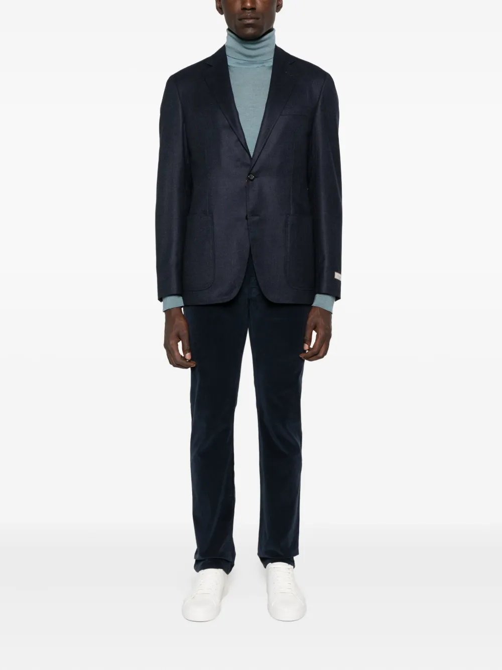 Canali Blazer met opgestikte zak en twee knopen Blauw