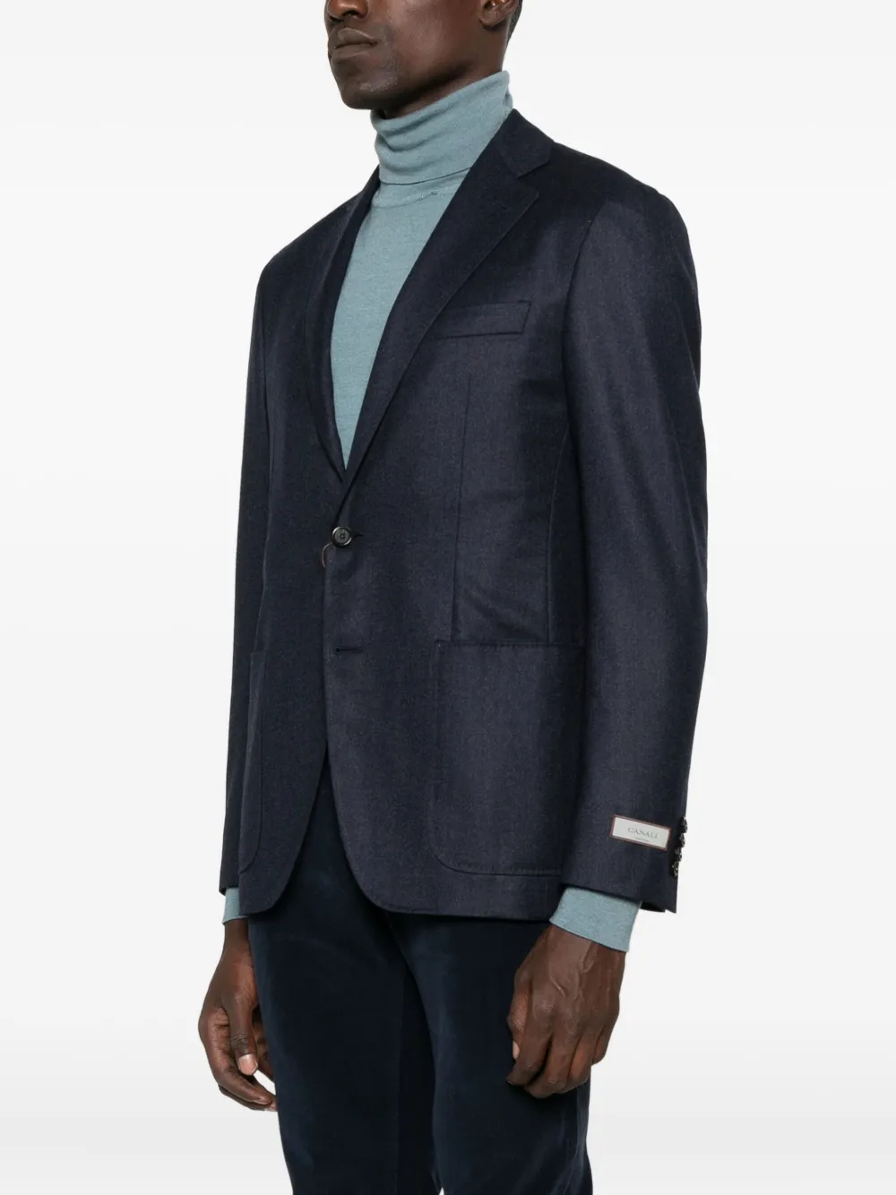 Canali Blazer met opgestikte zak en twee knopen Blauw