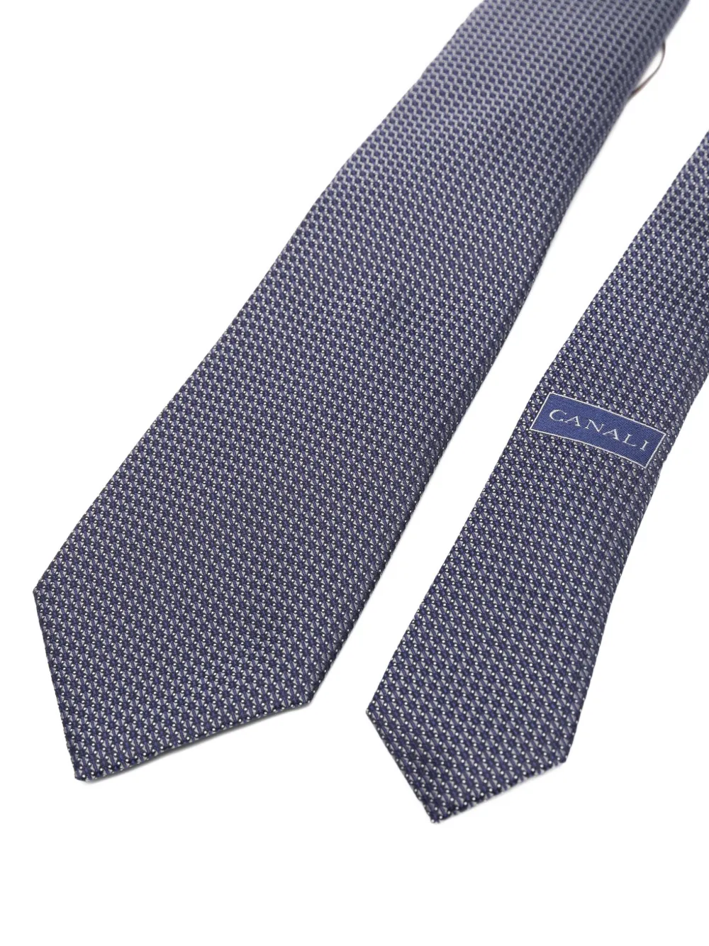 Canali Zijden stropdas met geometrisch patroon - Blauw