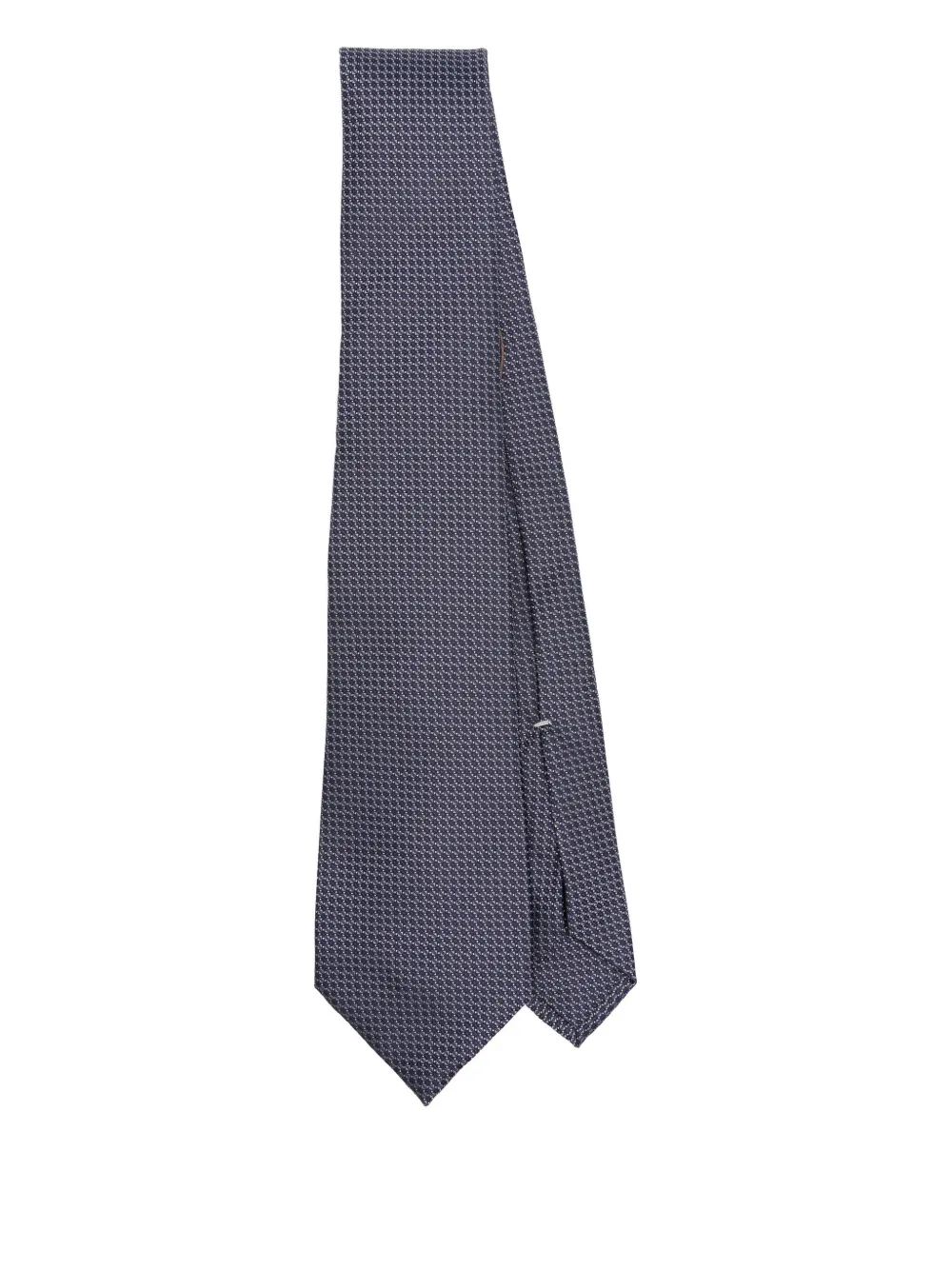 Canali Zijden stropdas met geometrisch patroon Blauw