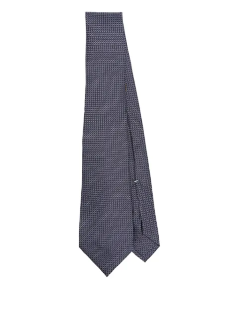 Canali geometric-pattern silk tie