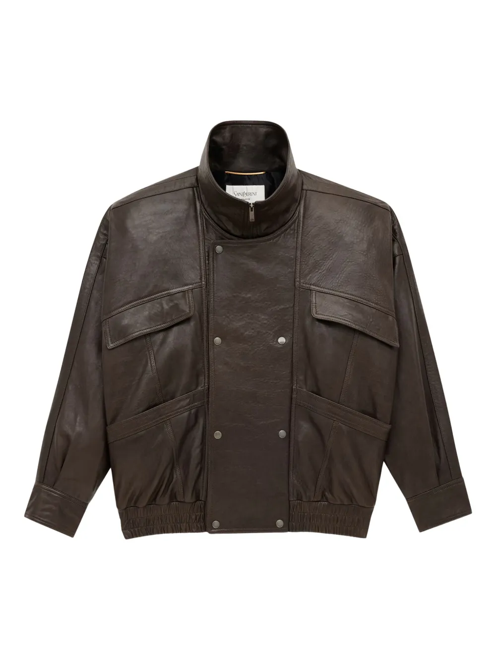 Saint Laurent Bomber Jacket In Bubbled Lambskin In Black