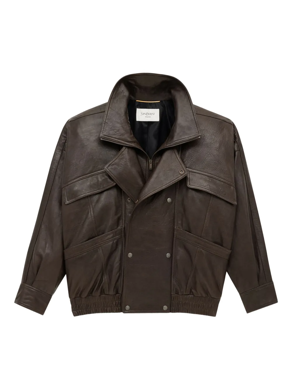 Saint Laurent Bomber Jacket In Bubbled Lambskin In Black