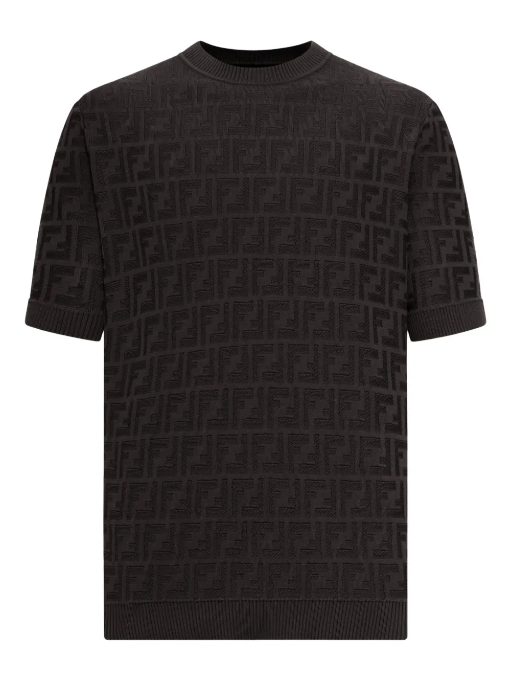 FENDI FF logo short-sleeved sweater Zwart