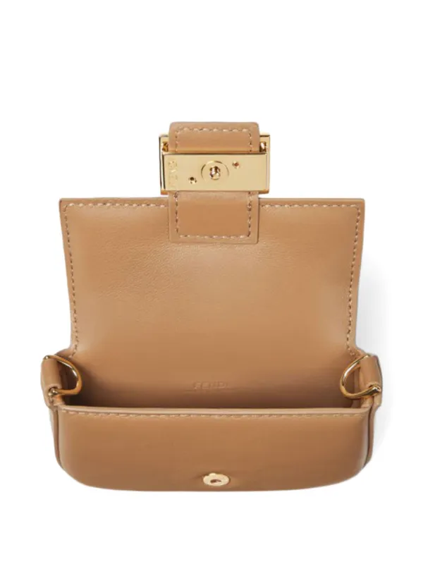 FENDI Nano Baguette Charm Shoulder Bag | Brown | FARFETCH