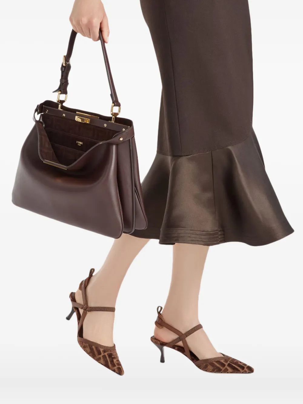 FENDI 55mm Colibrì Lite slingback pumps Brown