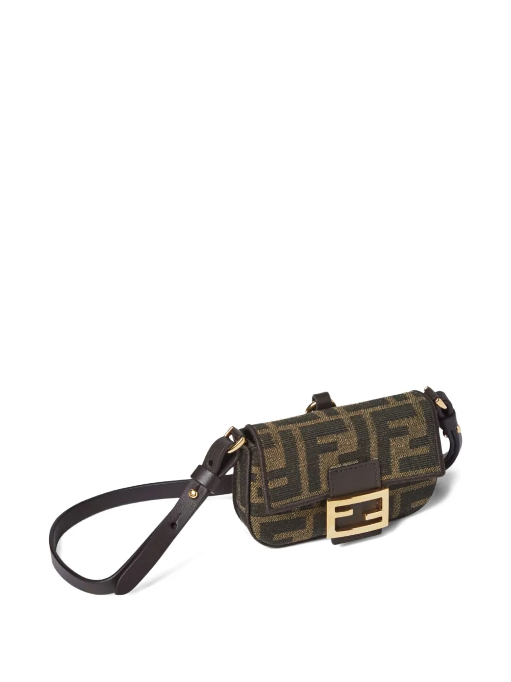 FENDI Nano Baguette FF-jacquard shoulder bag Bruin