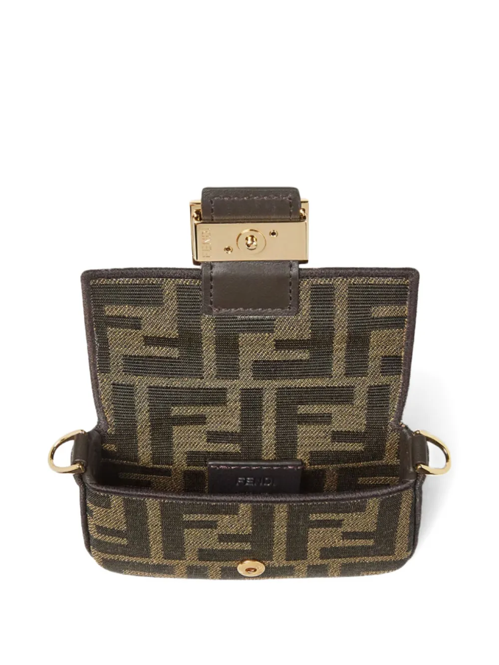 FENDI Nano Baguette FF-jacquard shoulder bag Bruin