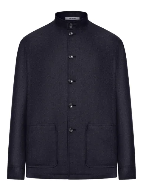 Tagliatore high-neck buttoned wool jacket